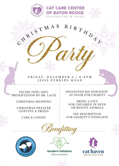 Cat Care Center Christmas Birthday Party
