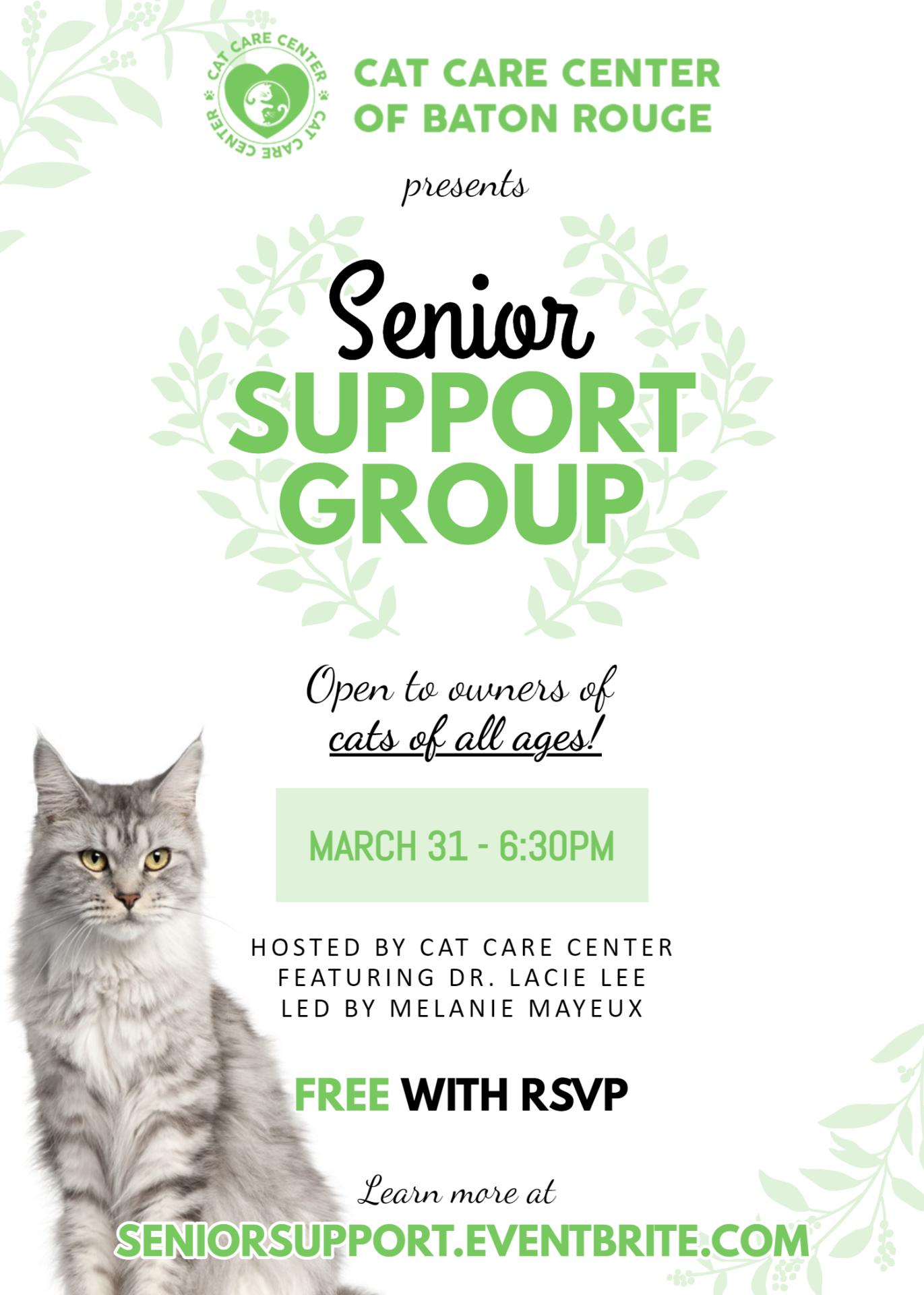 senior support group march at cat care center baton rouge